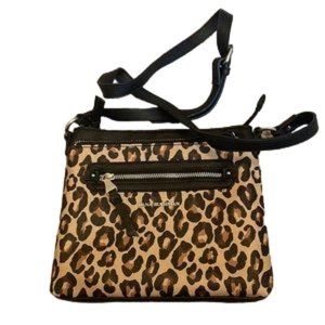 Dana Buchman Leopard Print Crossbody Bag Cheetah Print Vegan Leather